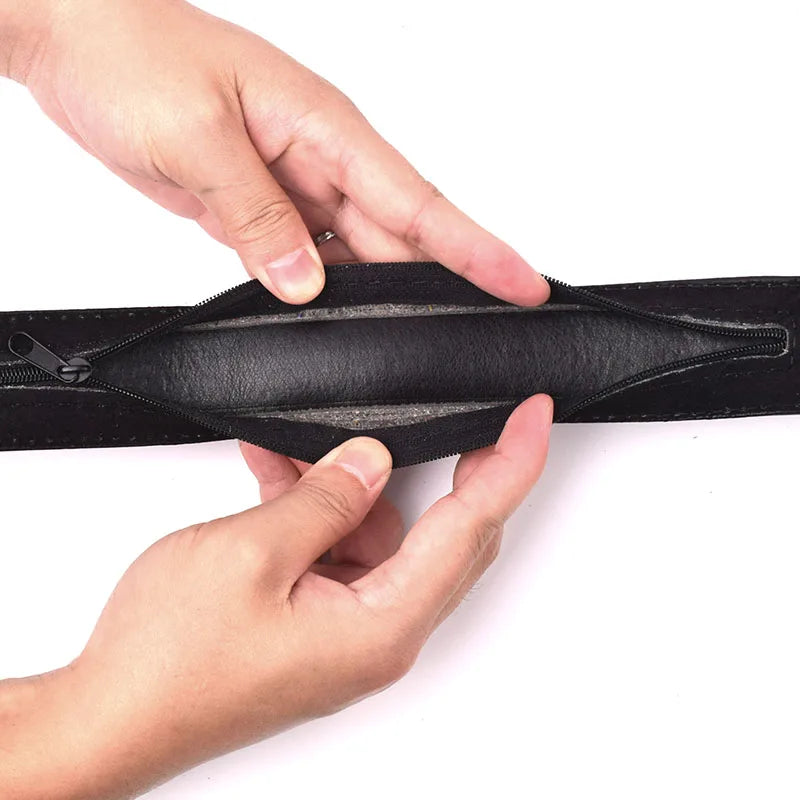 Ceinture cache billet imitation cuir noire