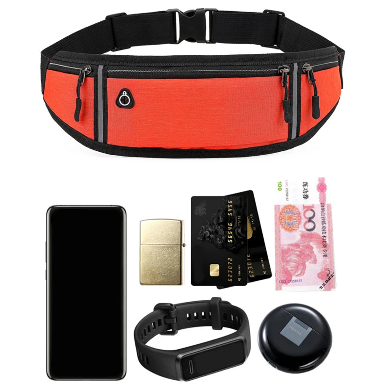 Ceinture de voyage multipoches orange
